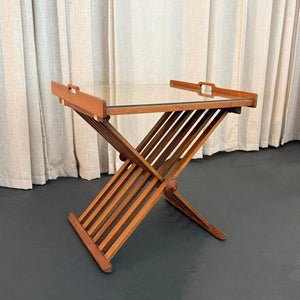 Walnut Campaign Tray Table By Kipp Stewart And Stewart McDougal For Drexel
