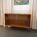 Scandinavian Modern Teak Glass Front Bookcase Display Cabinet