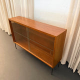 Scandinavian Modern Teak Glass Front Bookcase Display Cabinet