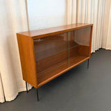 Scandinavian Modern Teak Glass Front Bookcase Display Cabinet