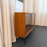 Scandinavian Modern Teak Glass Front Bookcase Display Cabinet