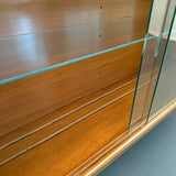 Scandinavian Modern Teak Glass Front Bookcase Display Cabinet