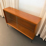 Scandinavian Modern Teak Glass Front Bookcase Display Cabinet