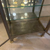 Antique Industrial Brushed Steel Double Door Apothecary Display Cabinet