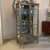 Antique Industrial Brushed Steel Double Door Apothecary Display Cabinet