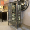 Antique Industrial Brushed Steel Double Door Apothecary Display Cabinet