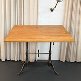 Antique Gunmetal Cast Iron And Pine Drafting Table By Keuffel & Esser