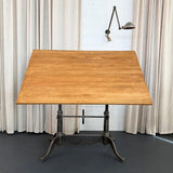 Antique Gunmetal Cast Iron And Pine Drafting Table By Keuffel & Esser