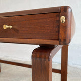 Danish Modern Teak Bentwood Leather Top Desk