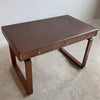 Danish Modern Teak Bentwood Leather Top Desk