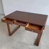 Danish Modern Teak Bentwood Leather Top Desk