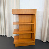 Tiered Art Deco Satinwood Side Shelving Unit With Built-in Lighting