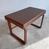 Danish Modern Teak Bentwood Leather Top Desk