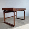 Danish Modern Teak Bentwood Leather Top Desk