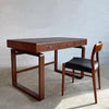 Danish Modern Teak Bentwood Leather Top Desk