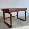 Danish Modern Teak Bentwood Leather Top Desk