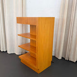 Tiered Art Deco Satinwood Side Shelving Unit With Built-in Lighting