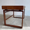 Danish Modern Teak Bentwood Leather Top Desk