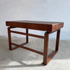 Danish Modern Teak Bentwood Leather Top Desk