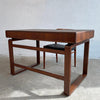 Danish Modern Teak Bentwood Leather Top Desk
