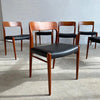 Teak And Leather Model 75 Dining Chairs By Niels O Møller