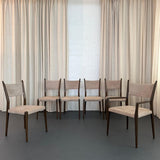 Mid-Century Modern Mahogany And Suede Dining Chairs By Paul McCobb For Calvin