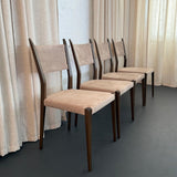 Mid-Century Modern Mahogany And Suede Dining Chairs By Paul McCobb For Calvin