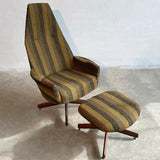 Mid-Century Modern Lounge Chair Ottoman Set By Adrian Pearsall, Craft Associates