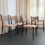 Mid-Century Modern Mahogany And Suede Dining Chairs By Paul McCobb For Calvin