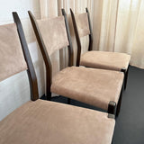 Mid-Century Modern Mahogany And Suede Dining Chairs By Paul McCobb For Calvin