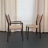 Mid-Century Modern Mahogany And Suede Dining Chairs By Paul McCobb For Calvin
