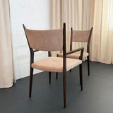 Mid-Century Modern Mahogany And Suede Dining Chairs By Paul McCobb For Calvin