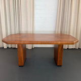 Art Deco Octagonal Burl Walnut Pedestal Dining Table