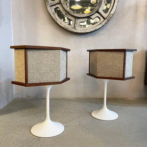 Bose 901 Series Speakers On Eero Saarinen Tulip Bases