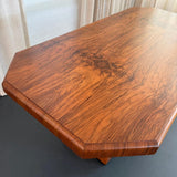 Art Deco Octagonal Burl Walnut Pedestal Dining Table