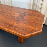Art Deco Octagonal Burl Walnut Pedestal Dining Table