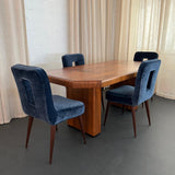 Art Deco Octagonal Burl Walnut Pedestal Dining Table