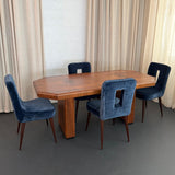Art Deco Octagonal Burl Walnut Pedestal Dining Table