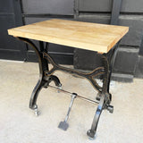 Early 20th Century Industrial Cast Iron Butcher Block Table