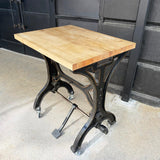 Early 20th Century Industrial Cast Iron Butcher Block Table