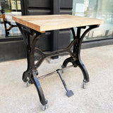 Early 20th Century Industrial Cast Iron Butcher Block Table