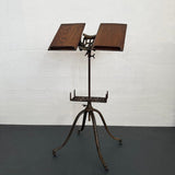 Antique Cast Iron And Oak Bible Dictionary Stand