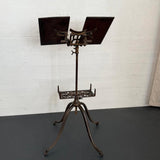 Antique Cast Iron And Oak Bible Dictionary Stand