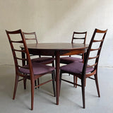 Scandinavian Modern Rosewood Round Extension Dining Set By Niels Koefoed