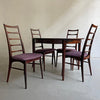 Scandinavian Modern Rosewood Round Extension Dining Set By Niels Koefoed