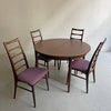 Scandinavian Modern Rosewood Round Extension Dining Set By Niels Koefoed