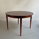 Scandinavian Modern Rosewood Round Extension Dining Set By Niels Koefoed