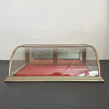 Antique Curved Glass Nickel Plated Countertop Display Case