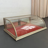 Antique Curved Glass Nickel Plated Countertop Display Case