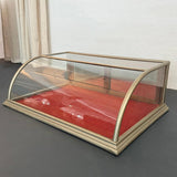 Antique Curved Glass Nickel Plated Countertop Display Case